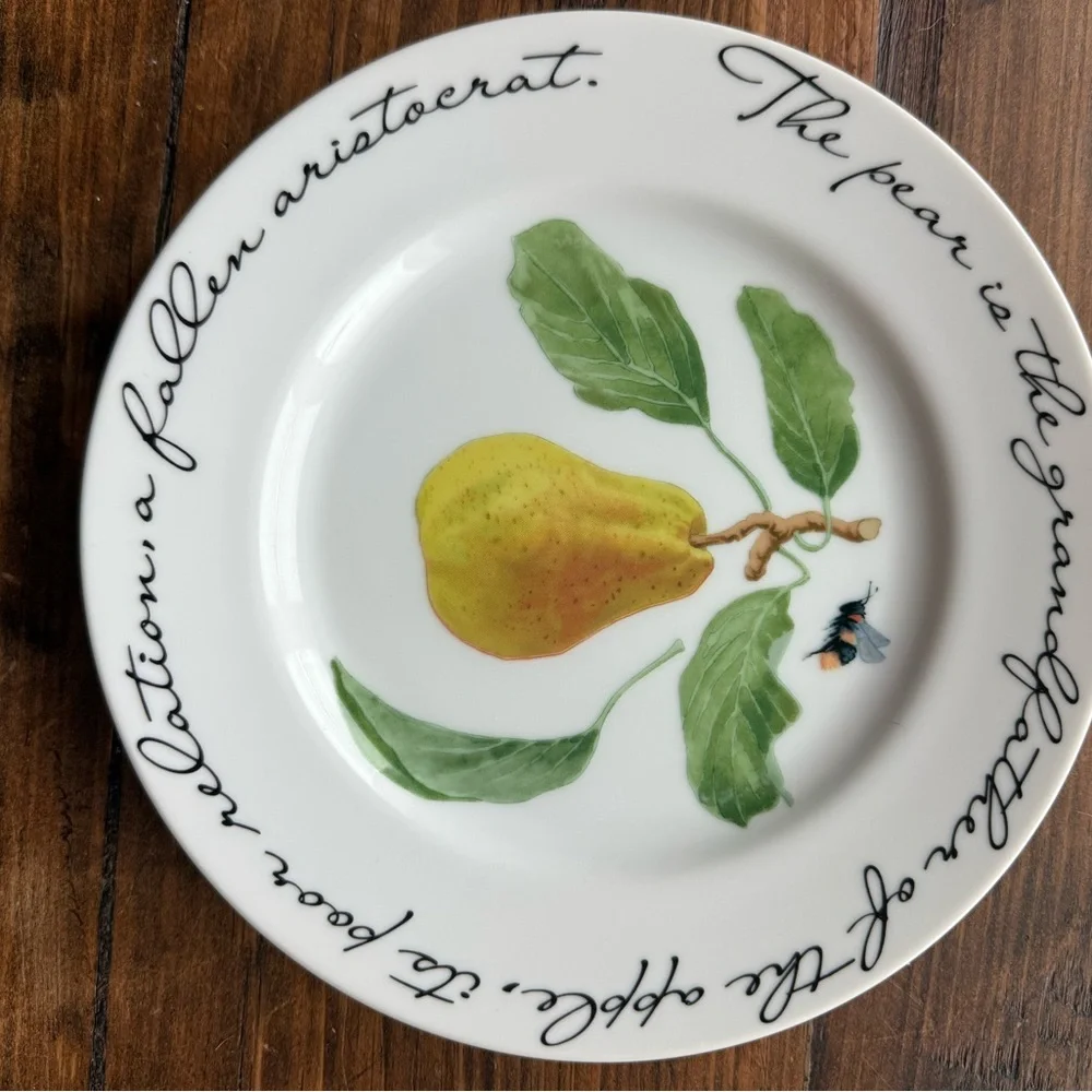 Set of 4 Decorative Wm. Sonoma Plates with different fruit Designs